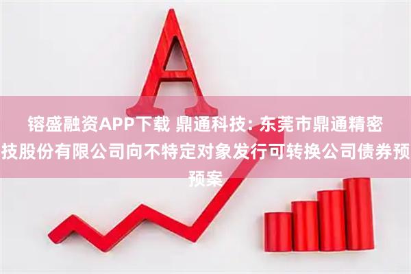 镕盛融资APP下载 鼎通科技: 东莞市鼎通精密科技股份有限公司向不特定对象发行可转换公司债券预案